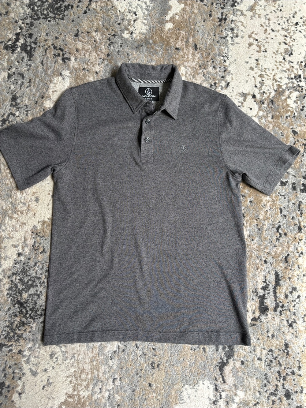 Volcom Men's Charcoal Gray Short-Sleeve Polo